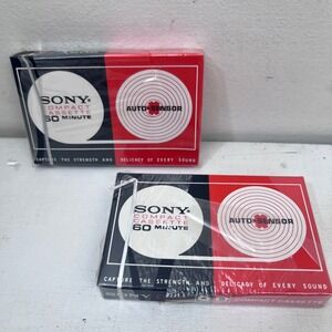 Sony‎ C-60 Auto-Sensor Blank Audio Cassette Tapes 60 Minute Vintage NOS Lot of 2